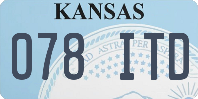 KS license plate 078ITD