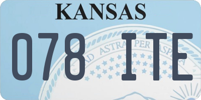 KS license plate 078ITE