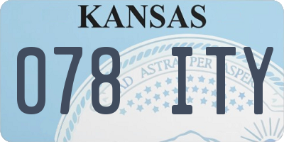 KS license plate 078ITY