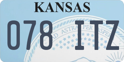 KS license plate 078ITZ