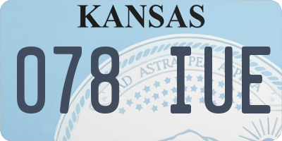 KS license plate 078IUE