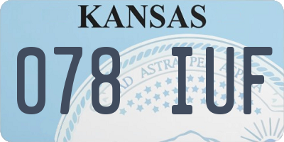 KS license plate 078IUF