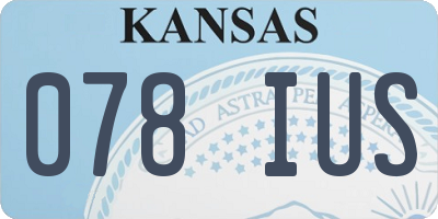 KS license plate 078IUS