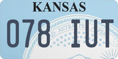 KS license plate 078IUT