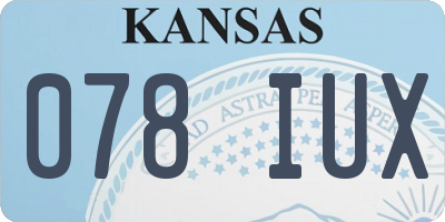 KS license plate 078IUX