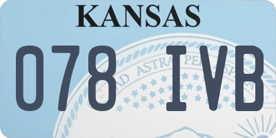 KS license plate 078IVB