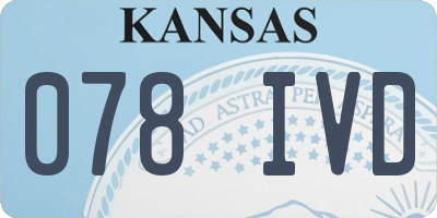 KS license plate 078IVD