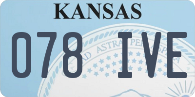 KS license plate 078IVE