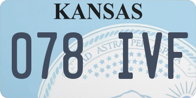 KS license plate 078IVF