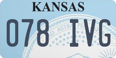 KS license plate 078IVG