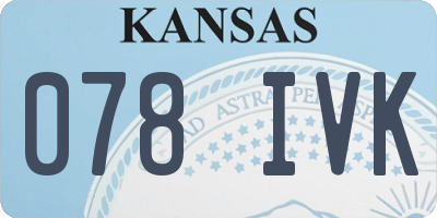 KS license plate 078IVK