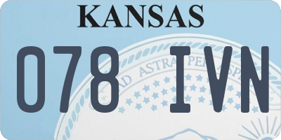 KS license plate 078IVN