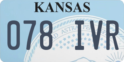 KS license plate 078IVR