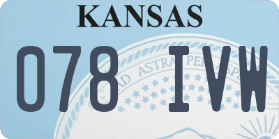 KS license plate 078IVW