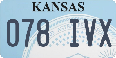 KS license plate 078IVX