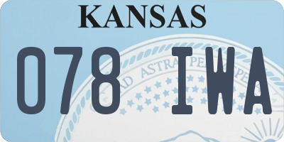KS license plate 078IWA