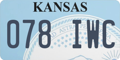 KS license plate 078IWC