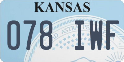 KS license plate 078IWF