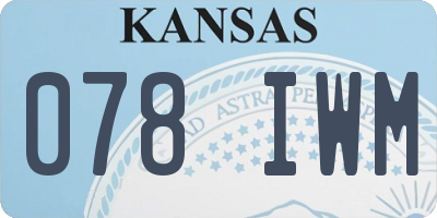 KS license plate 078IWM