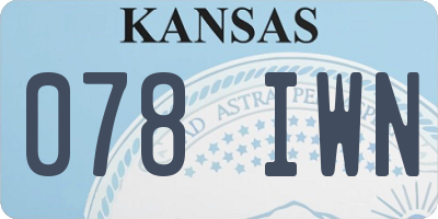 KS license plate 078IWN