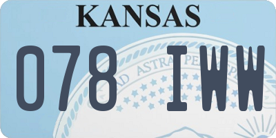 KS license plate 078IWW