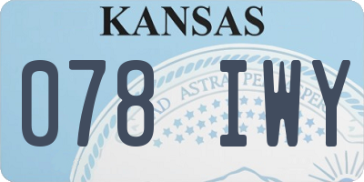 KS license plate 078IWY