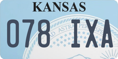 KS license plate 078IXA
