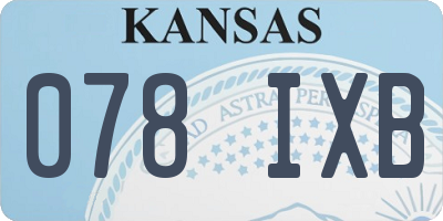 KS license plate 078IXB