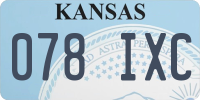 KS license plate 078IXC