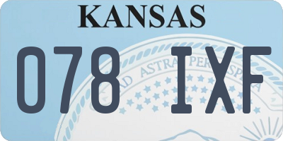KS license plate 078IXF