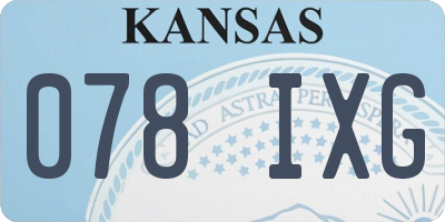 KS license plate 078IXG