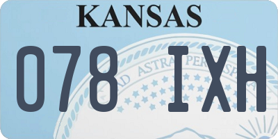 KS license plate 078IXH