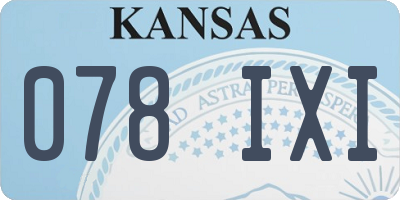 KS license plate 078IXI