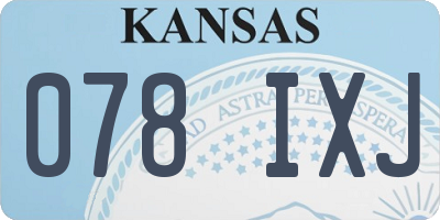 KS license plate 078IXJ