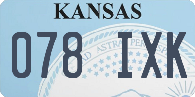 KS license plate 078IXK