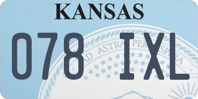 KS license plate 078IXL