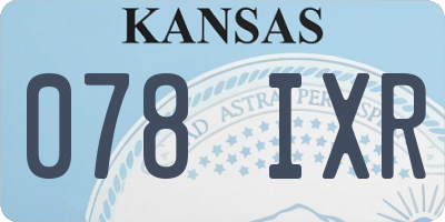 KS license plate 078IXR