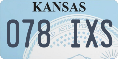 KS license plate 078IXS