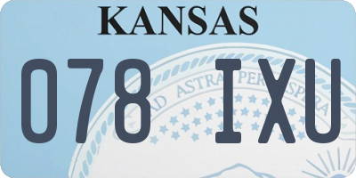 KS license plate 078IXU