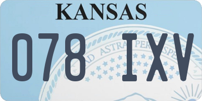 KS license plate 078IXV