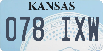 KS license plate 078IXW
