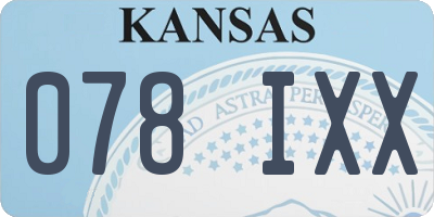 KS license plate 078IXX