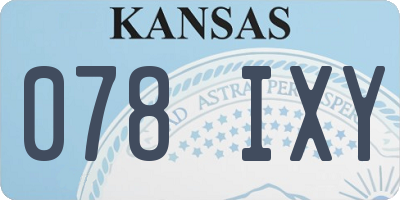 KS license plate 078IXY