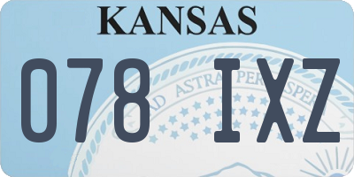 KS license plate 078IXZ