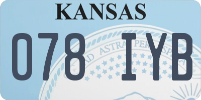 KS license plate 078IYB