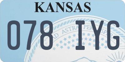 KS license plate 078IYG
