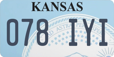 KS license plate 078IYI