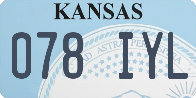 KS license plate 078IYL