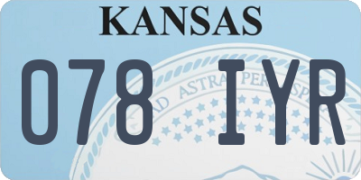 KS license plate 078IYR