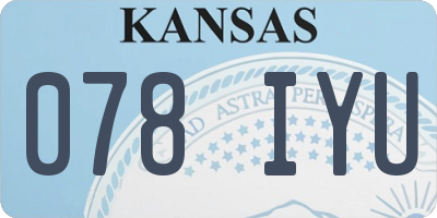 KS license plate 078IYU